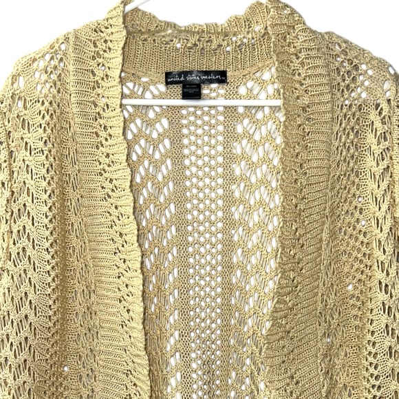 United States Sweaters Crochet Open‎ Knit Cardigan Coverup XL Cream Beige - Picture 4 of 9